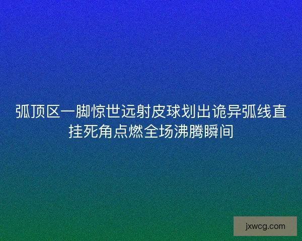 弧顶区一脚惊世远射皮球划出诡异弧线直挂死角点燃全场沸腾瞬间